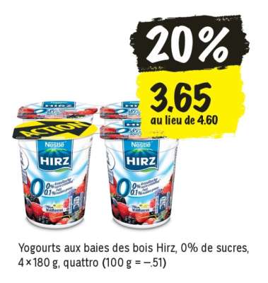 Yogourts aux baies des bois Hirz