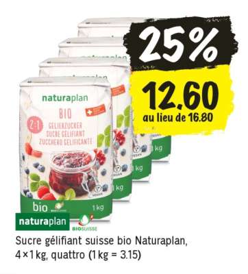Sucre gélifiant suisse bio Naturaplan