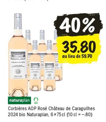 Corbières AOP Rosé Château de Caraguilhes 2024 bio Naturaplan