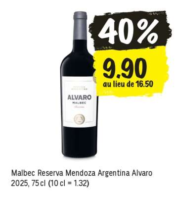 Malbec Reserva Mendoza Argentina Alvaro 2025
