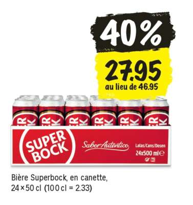Bière Superbock, en canette