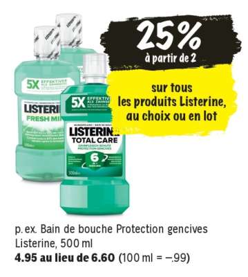 Bain de bouche Protection gencives Listerine, 500 ml