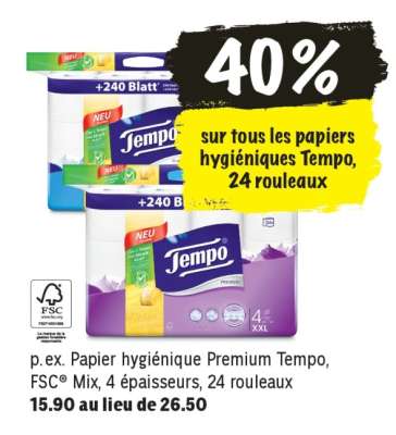 Papier hygiénique Premium Tempo