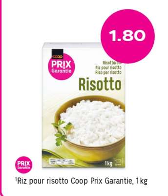 Riz pour risotto Coop Prix Garantie, 1kg