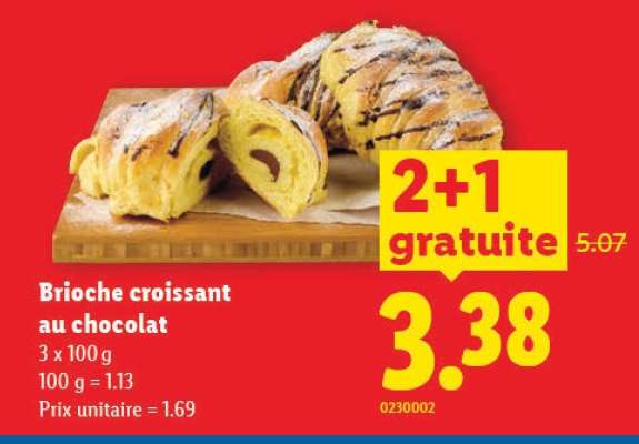 Brioche croissant au chocolat
