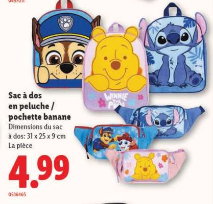 Sac à dos en peluche / pochette banane
