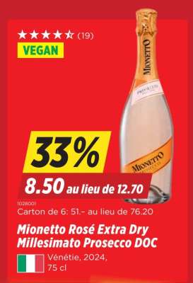 Mionetto Rosé Extra Dry Millesimato Prosecco DOC
