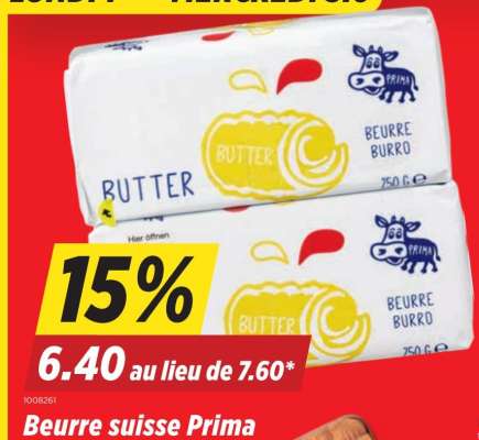 Beurre suisse Prima