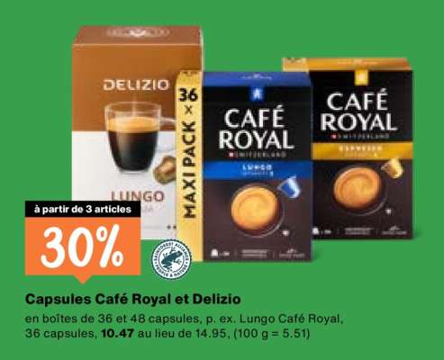 Capsules Café Royal et Delizio