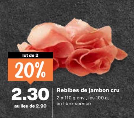 Rebibes de jambon cru