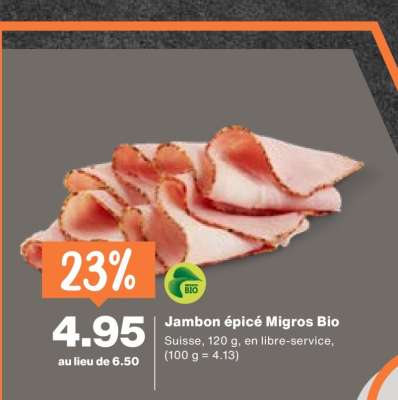 Jambon épicé Migros Bio