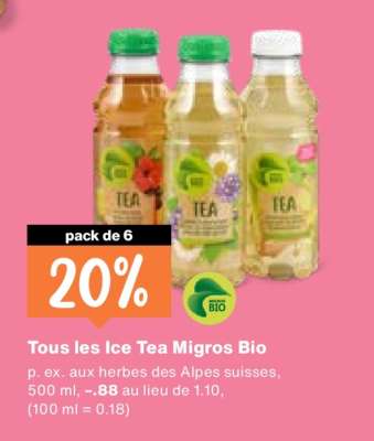 Tous les Ice Tea Migros Bio