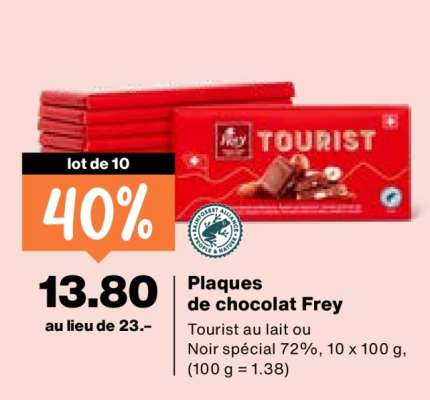Plaques de chocolat Frey