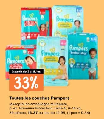 Toutes les couches Pampers