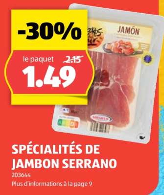 SPÉCIALITÉS DE JAMBON SERRANO