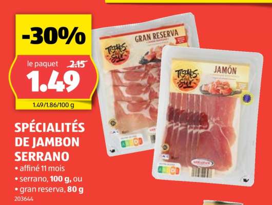 SPÉCIALITÉS DE JAMBON SERRANO