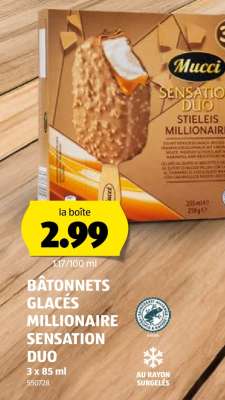 BÂTONNETS GLACÉS MILLIONAIRE SENSATION DUO
