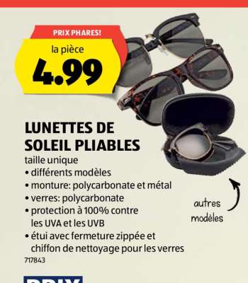 LUNETTES DE SOLEIL PLIABLES