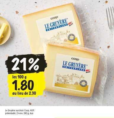 Le Gruyère surchoix Coop, AOP