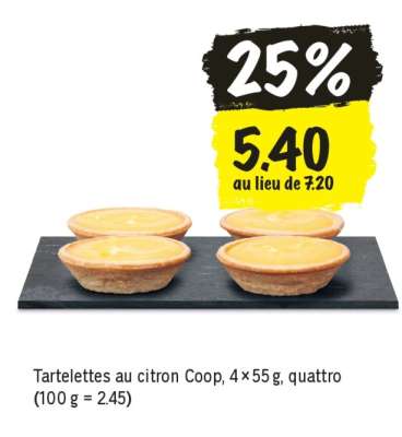 Tartelettes au citron Coop