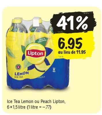 Ice Tea Lemon ou Peach Lipton
