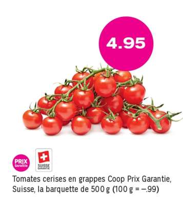 Tomates cerises en grappes Coop Prix Garantie