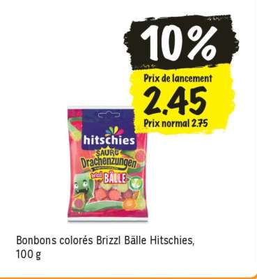 Bonbons colorés Brizzl Bälle Hitschies, 100 g