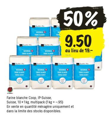 Farine blanche Coop, IP-Suisse, Suisse