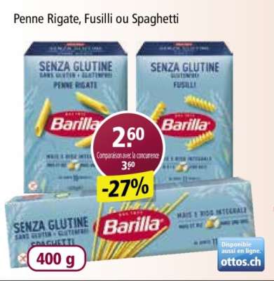 Penne Rigate, Fusilli ou Spaghetti