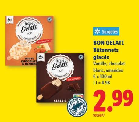 BON GELATI Bâtonnets glacés