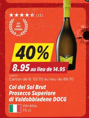 Col del Sol Brut Prosecco Superiore di Valdobbiadene DOCG