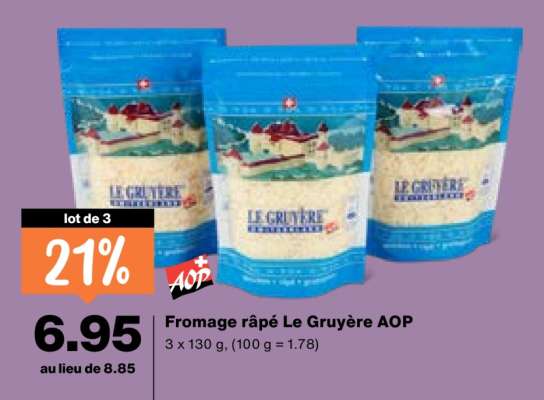Fromage râpé Le Gruyère AOP