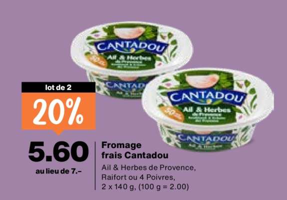 Fromage frais Cantadou