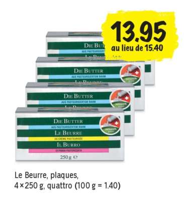 Le Beurre, plaques