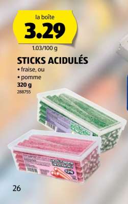 STICKS ACIDULÉS