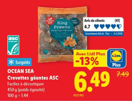 OCEAN SEA Crevettes géantes ASC