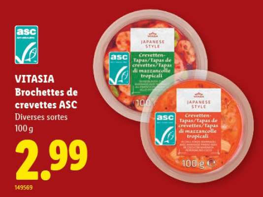 VITASIA Brochettes de crevettes ASC