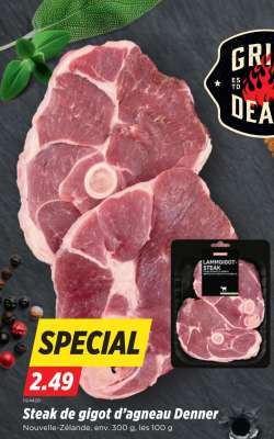 Steak de gigot d'agneau Denner
