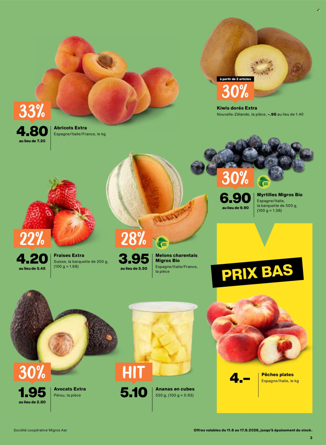 Catalogue Migros - 11.6.2026 - 17.6.2026. Page 3. Page 3