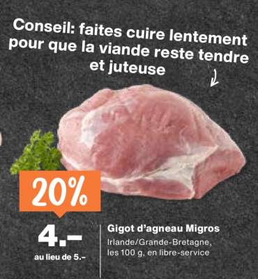 Gigot d'agneau Migros