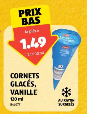 CORNETS GLACÉS, VANILLE
