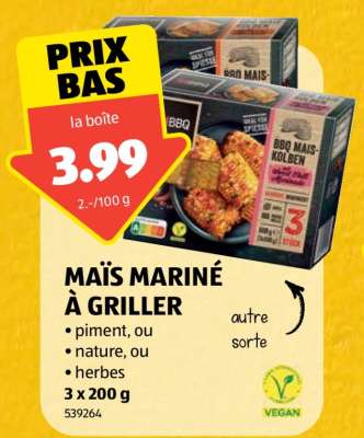MAÏS MARINÉ À GRILLER