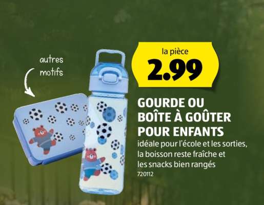 GOURDE OU BOÎTE À GOÛTER POUR ENFANTS