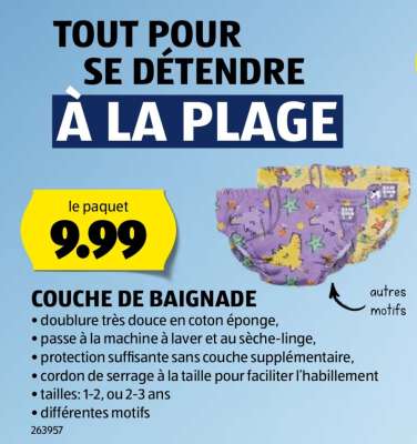 COUCHE DE BAIGNADE