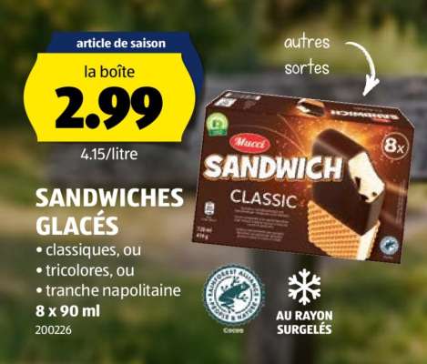 SANDWICHES GLACÉS