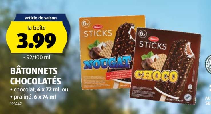 BÂTONNETS CHOCOLATÉS