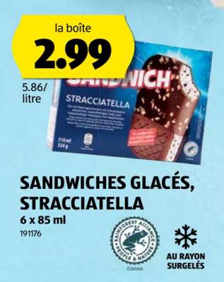 SANDWICHES GLACÉS, STRACCIATELLA