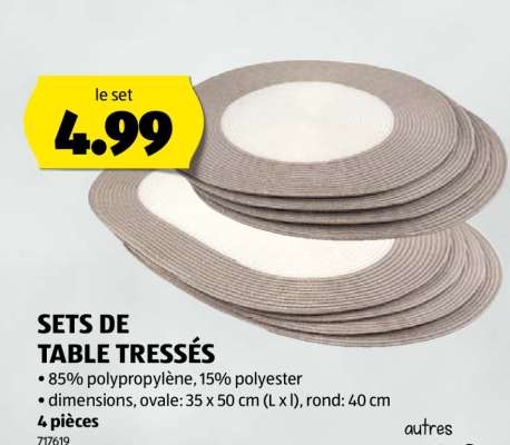 SETS DE TABLE TRESSÉS