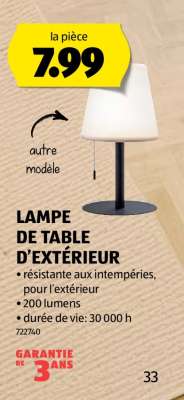 LAMPE DE TABLE D'EXTÉRIEUR