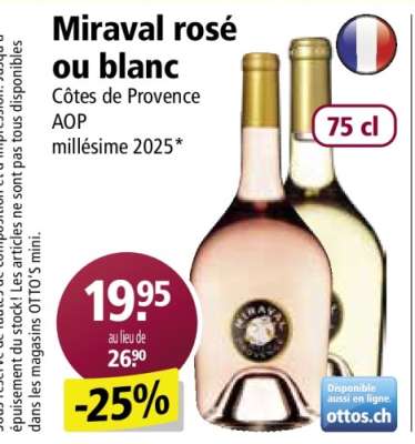 Miraval rosé ou blanc